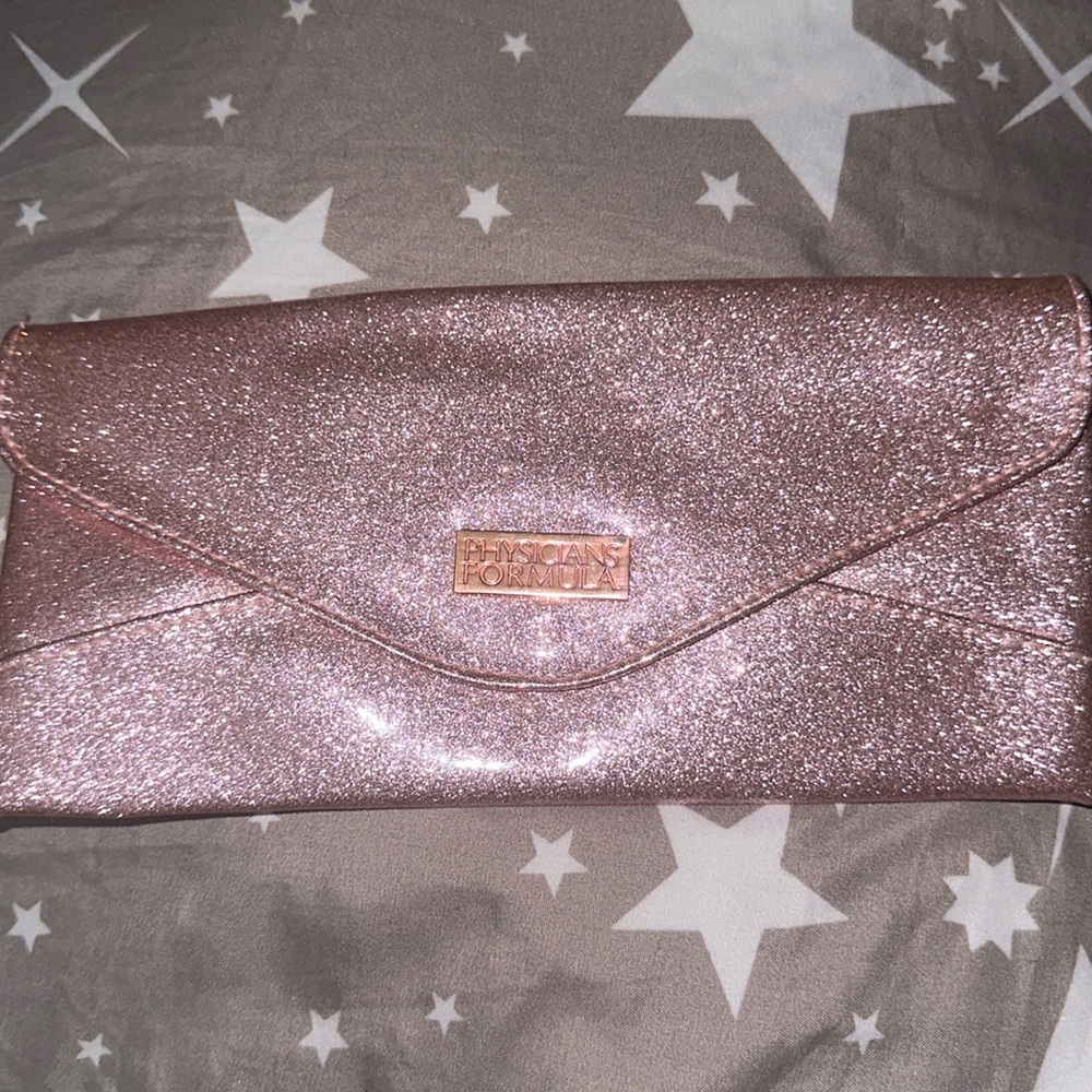 Physicians formula glitter pink clutch pink interior silver accents nice